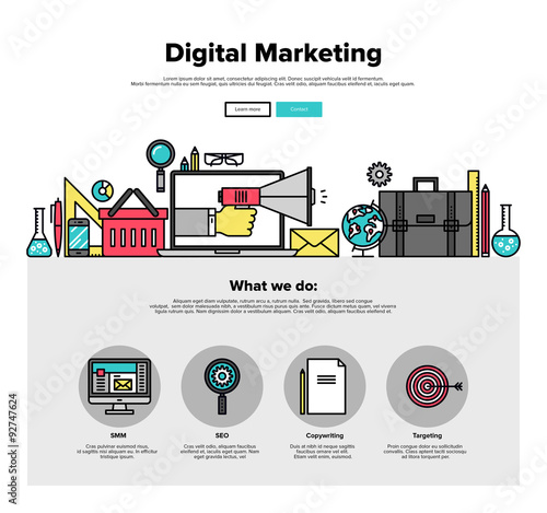 Digital marketing flat line web graphics