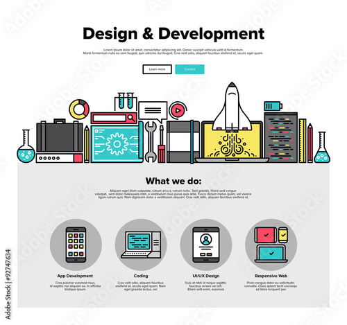 Design develop flat line web graphics