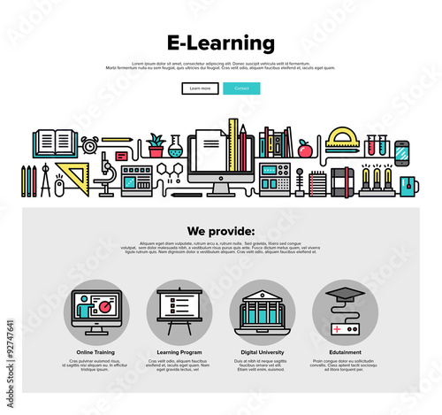 E-Learning flat line web graphics