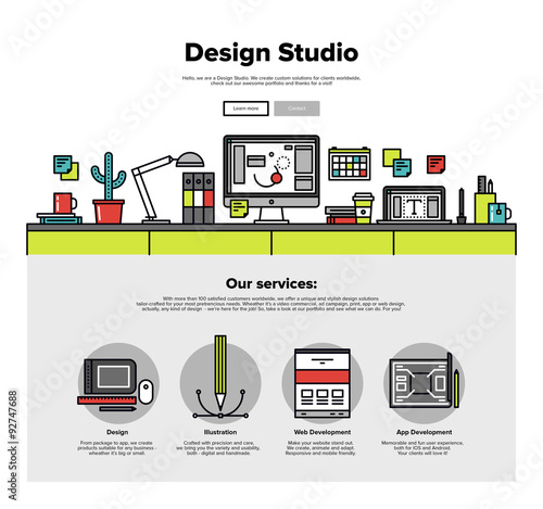 Design studio flat line web graphics