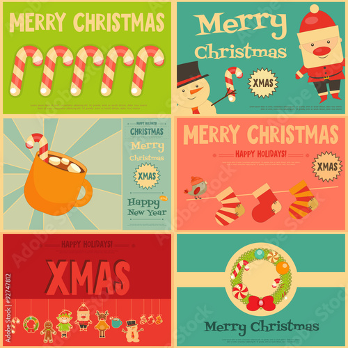 Set of Cute Christmas Mini Posters