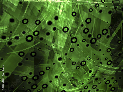 Abstract green technology style image on a black background