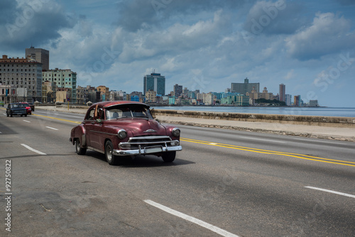 Classic american car drive on street in Havana,Cuba © marcin jucha