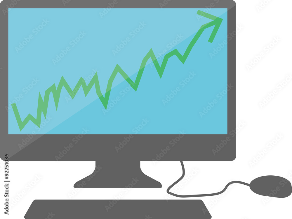 Computer Illustration (stock market gain) Computer Illustration (stock market gain)