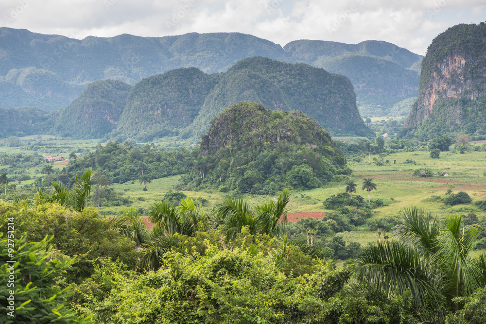 Panoramic view over landscape with mogotes in Cuba Panoramic view over landscape with mogotes in Cuba