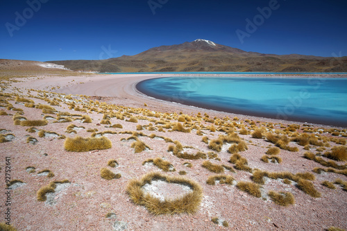 Skyblue lagoon, Uturuncu volcano, Altiplano, Bolivia photo