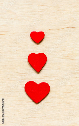 Valentine's day background. Red decorative hearts