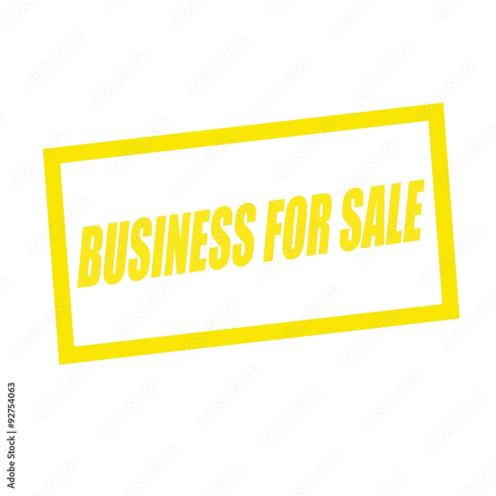 business for sale yellow stamp text on white