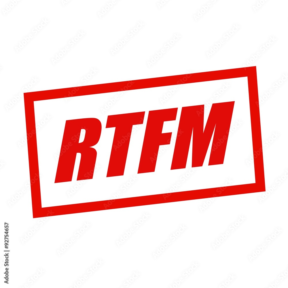 Fototapeta premium RTFM red stamp text on white