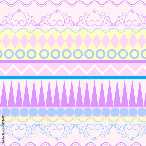 Tribal ethnic seamless pattern. Vector illustration for your design with sweet color background  romantic. swatches included.