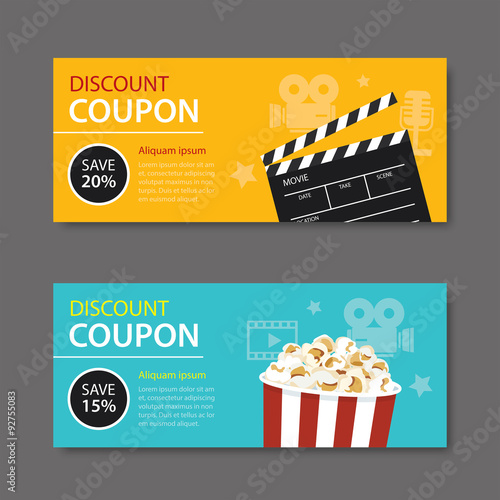 movie coupon flat design