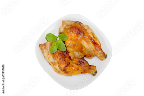 grilled chicken isolated on white background