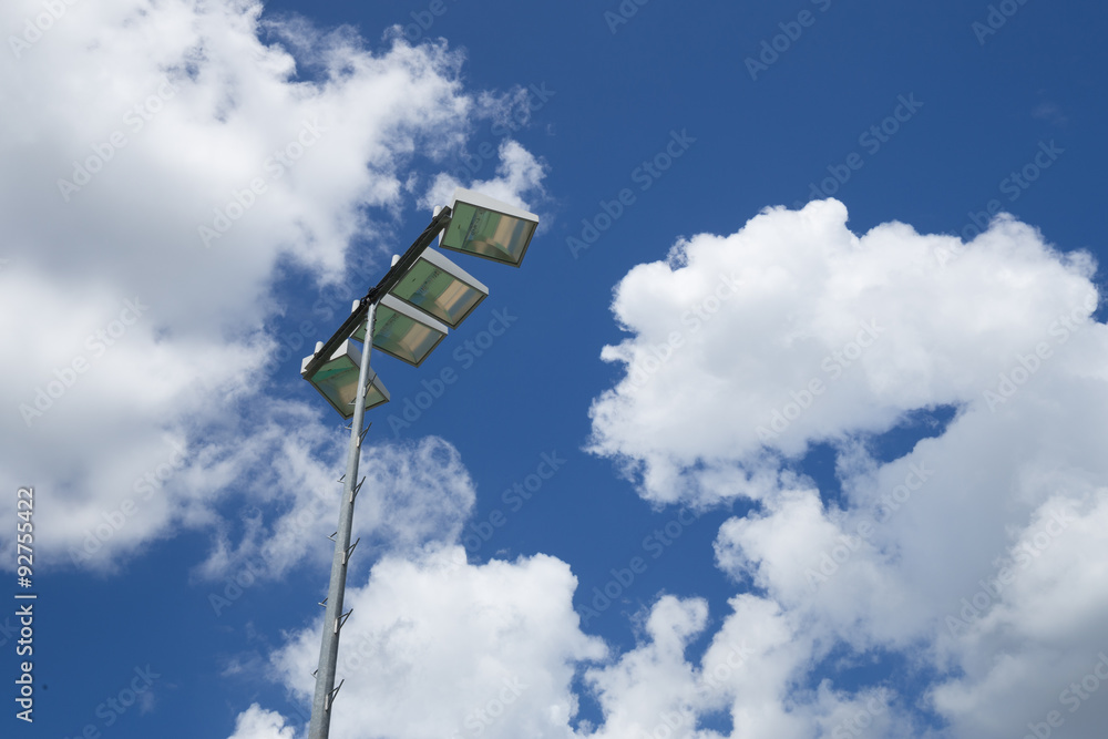 Light stadium or Sports lighting on cloudy sky Light stadium or Sports lighting on cloudy sky
