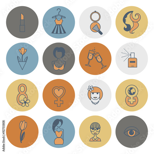 Womans Day Icon Set