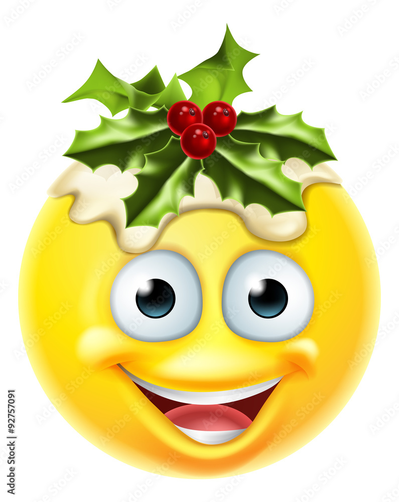 Christmas Pudding Emoticon Emoji Stock Vector Adobe Stock