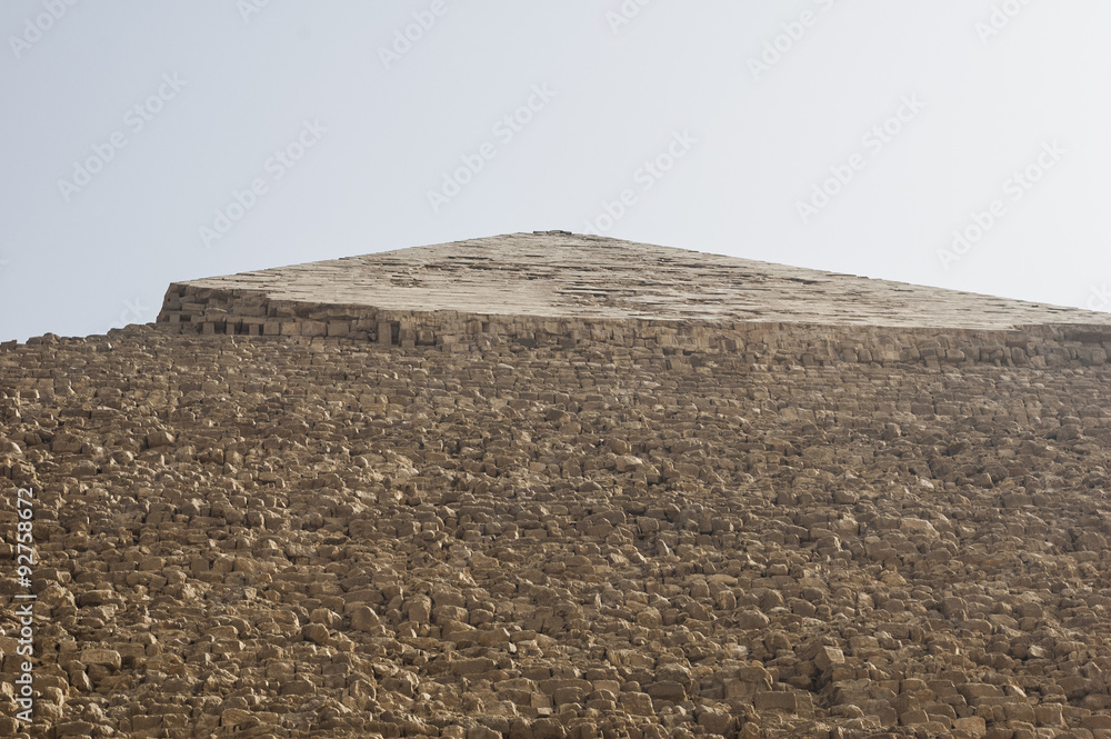 La sommità della piramide di Chefren, Cairo Egitto
