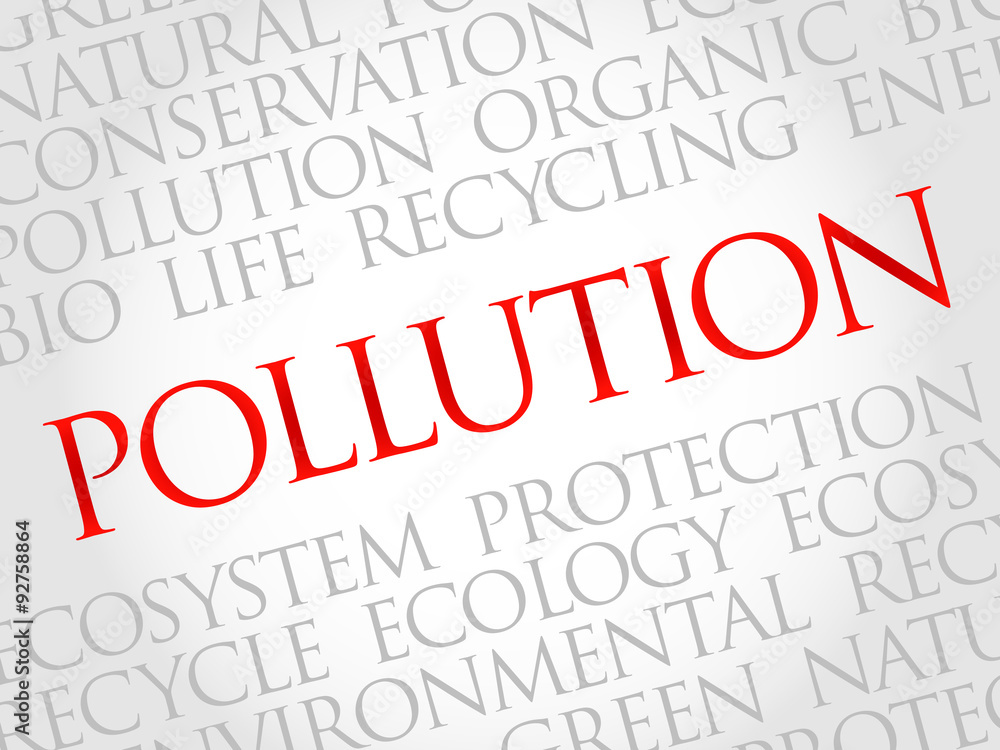 Pollution word cloud, environmental concept Pollution word cloud, environmental concept