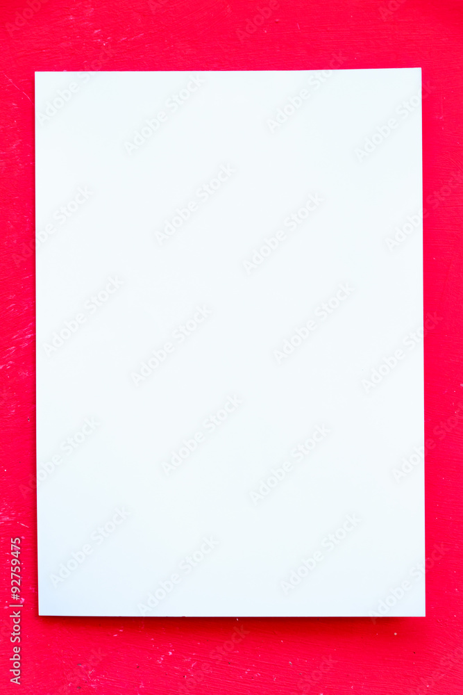 Blank Paper on red background. Blank Paper on red background.