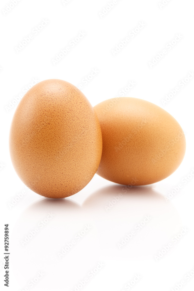 Two eggs isolated on white background Two eggs isolated on white background