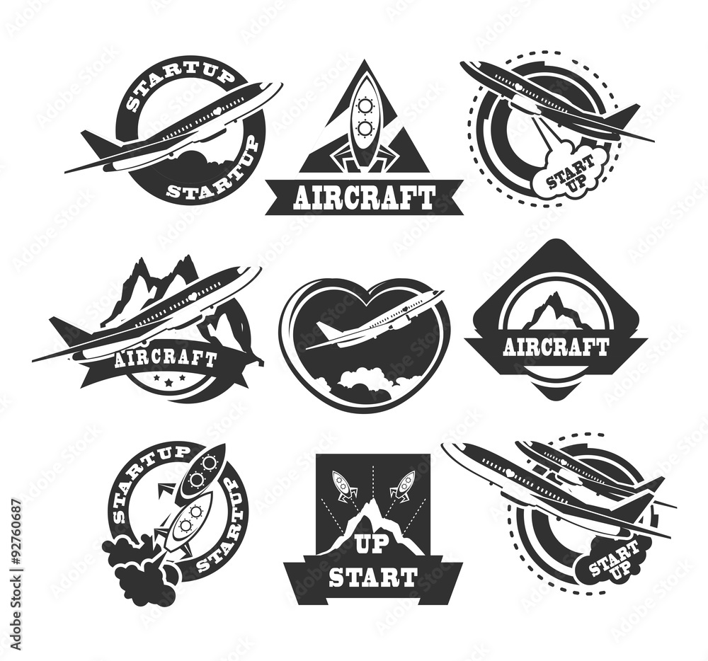 Obraz premium set of aircraft icons