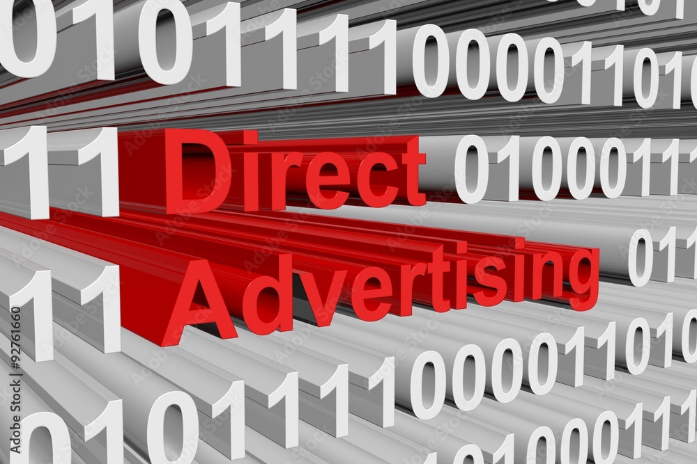 Direct Advertising is presented in the form of binary code