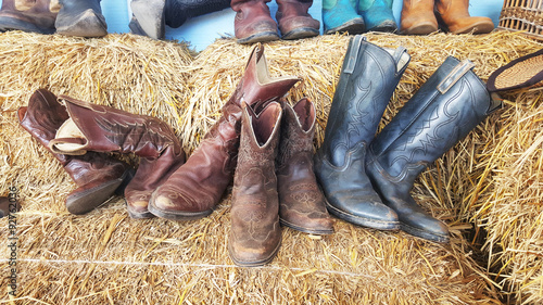 Cowboy Boots in a barn