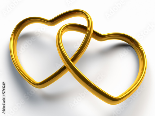 Goldene Ringe in Herzform