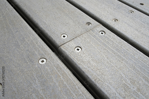Close up of composite decking at a home