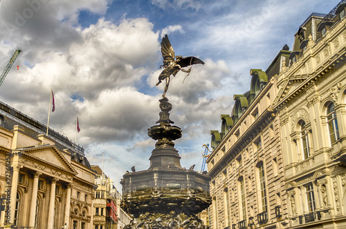 Canvas Print Eros Statue at Piccadilly Circus, London, UK
