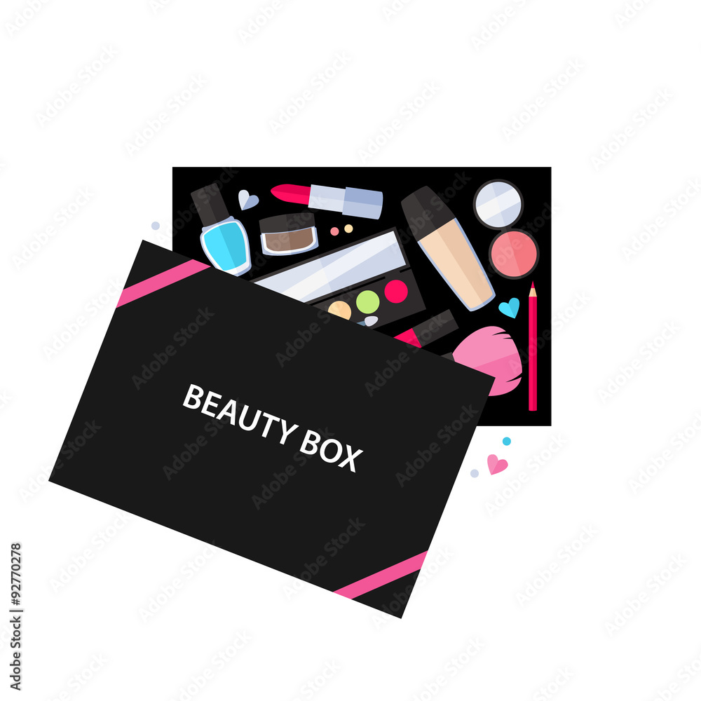 Beauty box cosmetics service illustration. Beauty box cosmetics service illustration.
