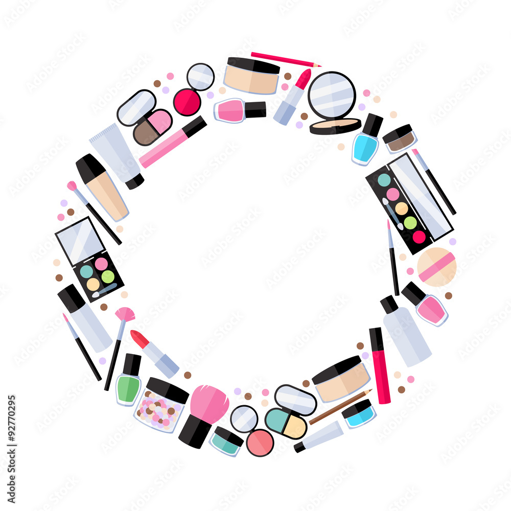 Cosmetics make-up beauty accessories illustration. Cosmetics make-up beauty accessories illustration.