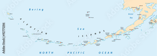 aleutian islands map photo
