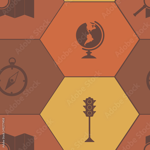 Seamless background with map and location sign for your design