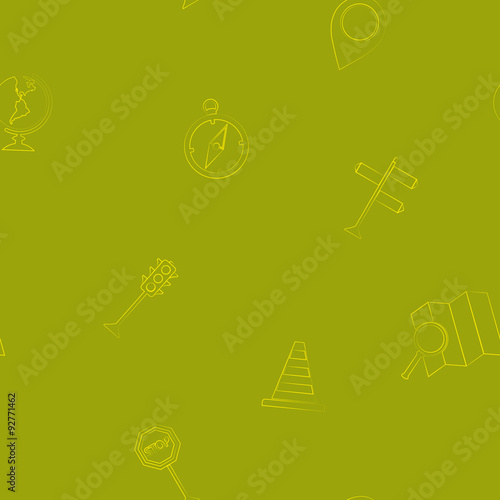 Seamless background with map and location sign for your design