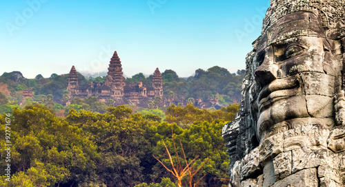 monument Bayon temple, Angkor, Cambodia photo