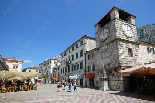 Clock tower in Kotor, Montenegro photo