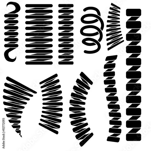 Set of Springs Silhouettes