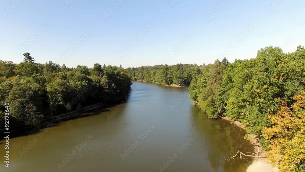Aerial view of lake and forest near Stuttgart, Germany Aerial view of lake and forest near Stuttgart, Germany