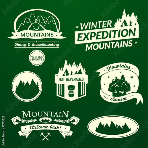 Mountain logo and label set