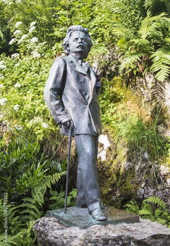 Monument Edvard Grieg. Trollkhaugen, Norway. Located on the picturesque shore of the fjord 10 km from Bergen homestead Edvard Grieg today better known as Troldhaugen.Photo taken on: July 11, 2015 photo