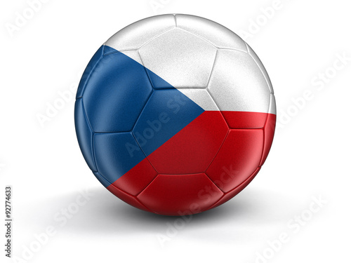Soccer football with Czech flag. Image with clipping path