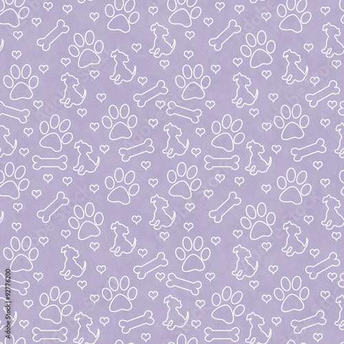 Purple and White Doggy Tile Pattern Repeat Background