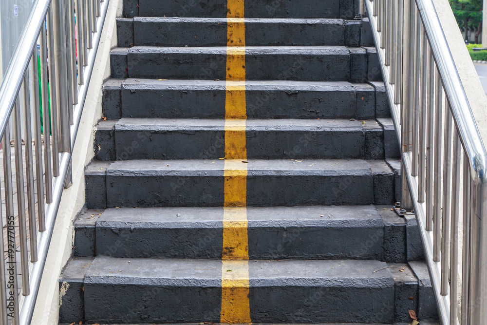 Stairs of the overpass in the city Stairs of the overpass in the city