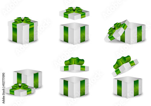 Geschenkbox Set dunkelgrüne Schleife