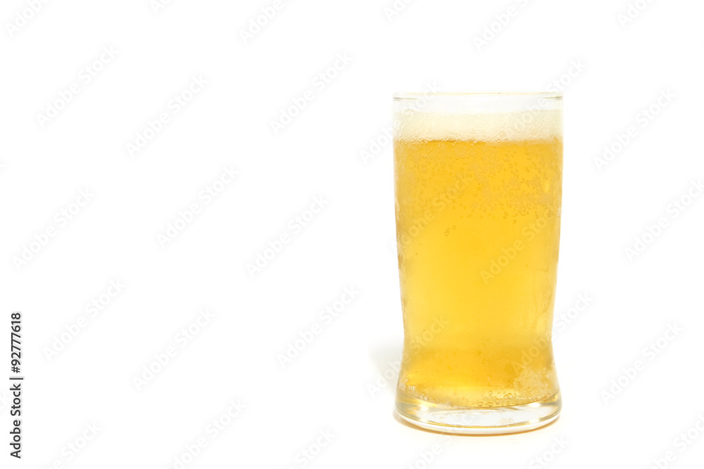 Glass of Lager Beer on white background Glass of Lager Beer on white background