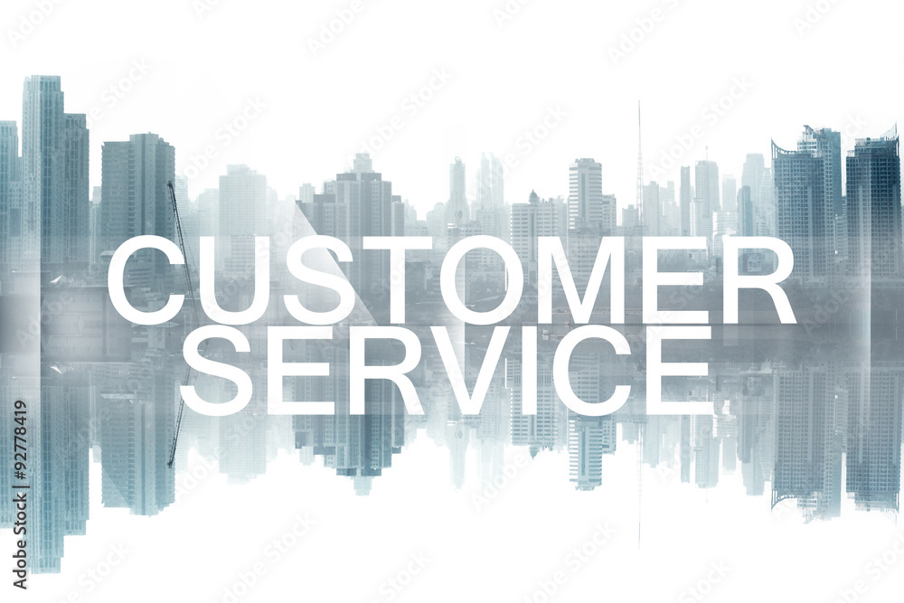 customer service on cityscape