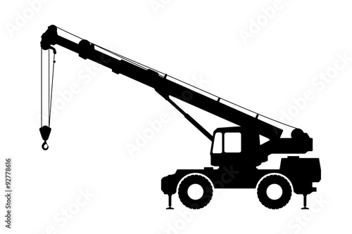 Crane Silhouette on a white background.