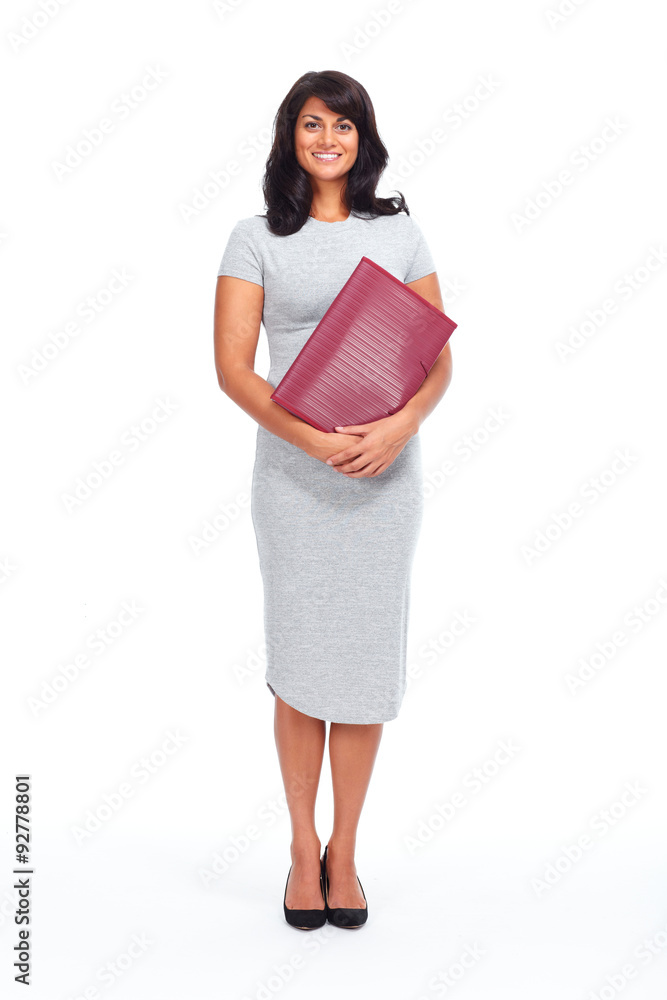 Beautiful young business woman with folder. Beautiful young business woman with folder.