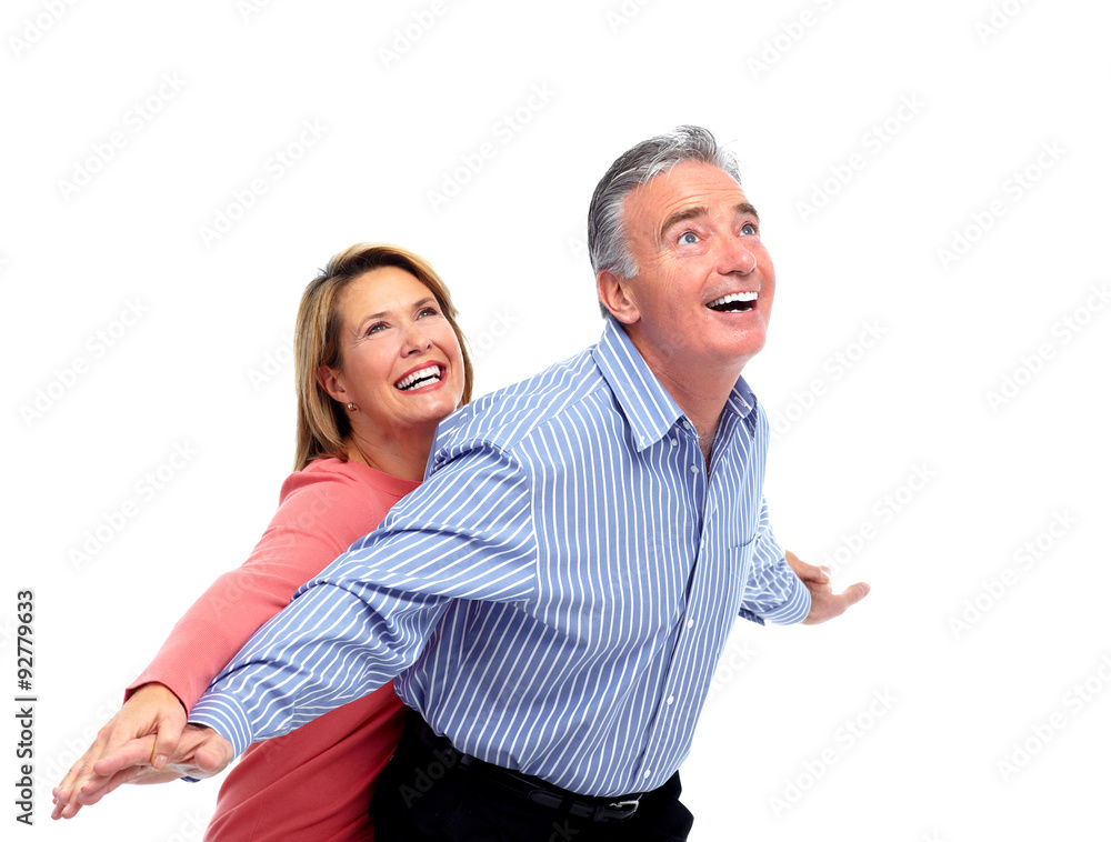 Happy loving elderly couple. Happy loving elderly couple.