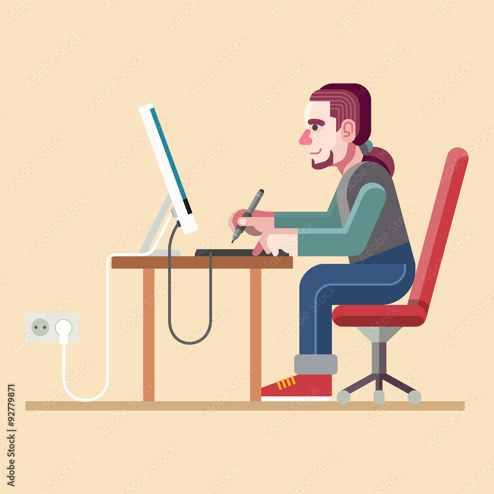 Graphic designer. Vector flat illustration Graphic designer. Vector flat illustration